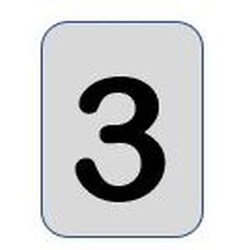Aluminium label black/silver 40X25mm - Number 3